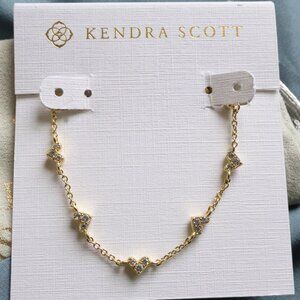Kendra Scott White Crystal Haven Heart Strand Necklace Gold